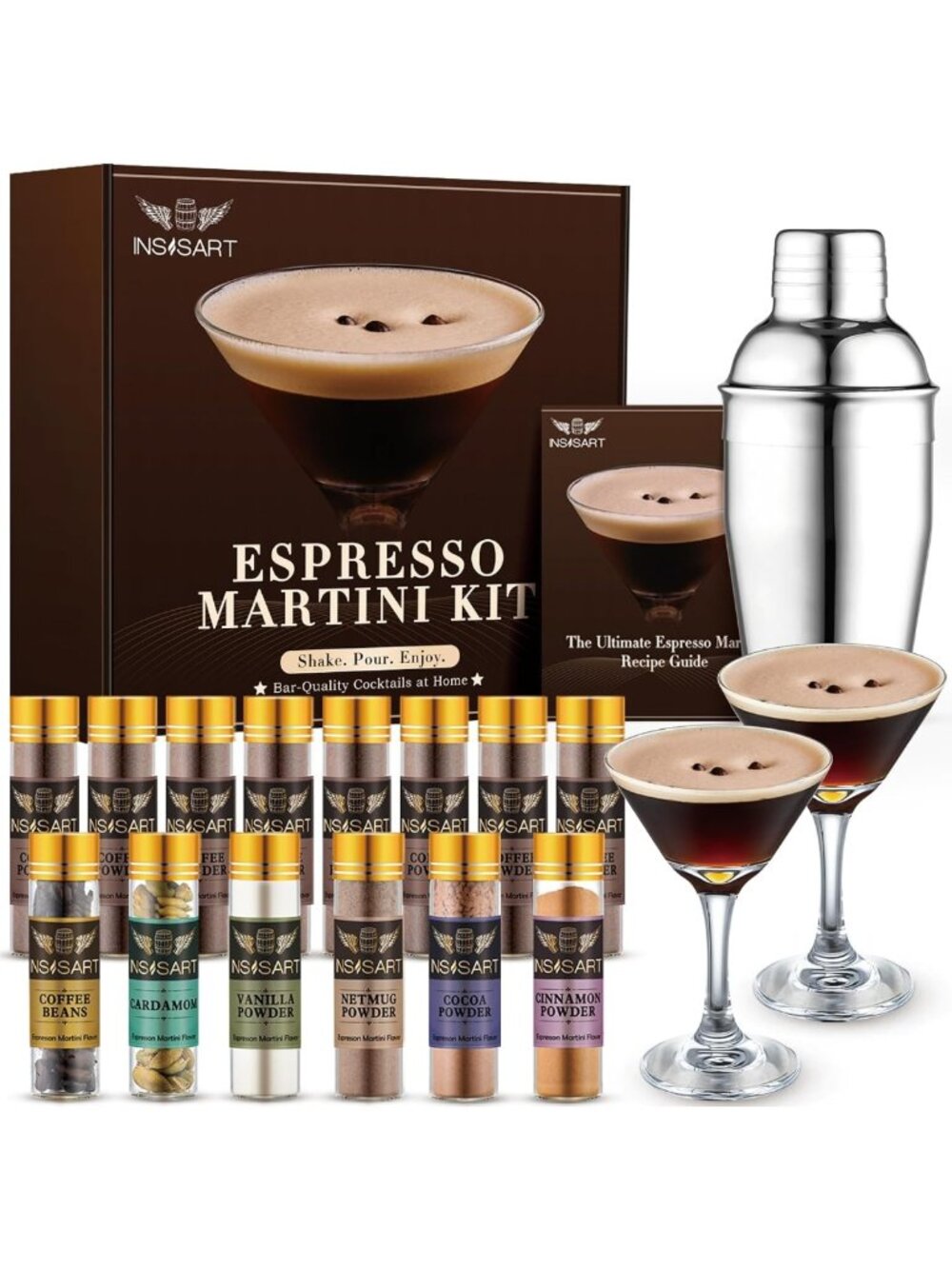 Espresso Martini Cocktail Kit - All-in-One Maker with Mix & Bar Tools, Perfect
